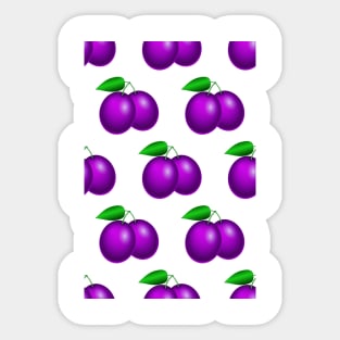 Plums fruit pattern Sticker